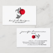 マンダラレッドドット日本のコイ魚 名刺 (正面/裏面)