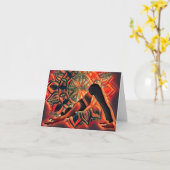 マンダラレッドメディテーションナマステスピリチュアル誕生日 カード (黄色い花)