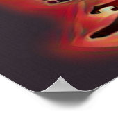 マンダラレッド、黒、茶色のヨガ瞑想 ポスター (角)