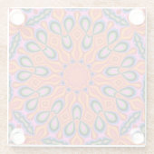 マンダラレトロオレンジヒッスターデコール ガラスコースター (裏面)