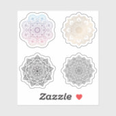 マンダラレトロハンドヘナ入れ墨セット4x シール (シート)