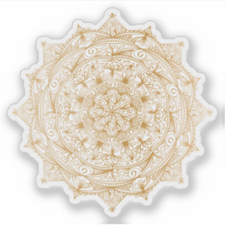 マンダラレトロ手描き金ゴールド入れ シール