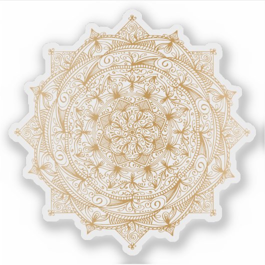 マンダラレトロ手描き金ゴールド入れ シール (正面)