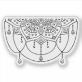 マンダラレトロ手描き黒白タトゥー シール (正面)