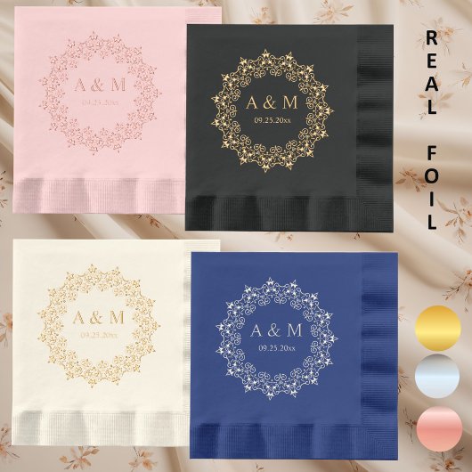 マンダラレースモノグラカスタマイズム結婚ズ 箔ナプキン