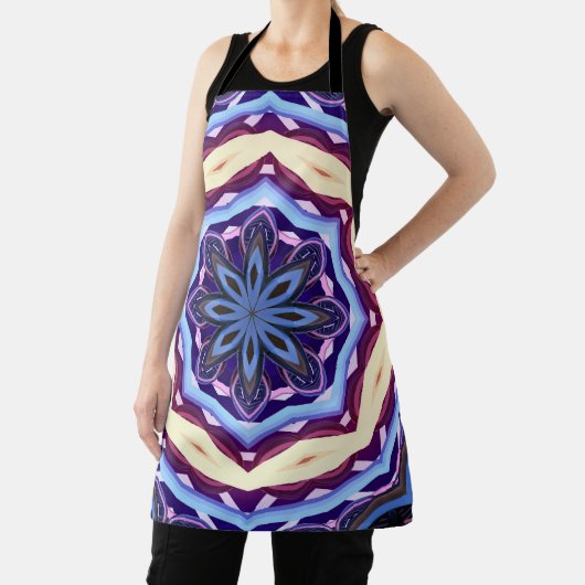 マンダラロゼットフローラトリップ（幻覚体験）のようなレトロヒッパイボホ エプロン (インサイチュ)