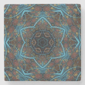 マンダラロゼットボホボヘミアンスタイルパタダンディーン ストーンコースター (正面)