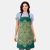 マンダラロゼットレトロヒッパイボホシックボヘミア エプロン (着用した状態)