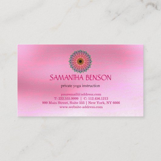 マンダラロータスエレガントロゴヨガインストラクター 名刺 (裏面)