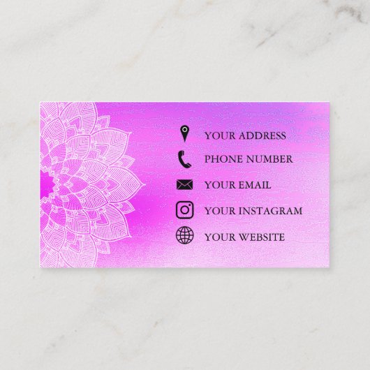 マンダラロータスエレガントロゴヨガインストラクター 名刺 (裏面)