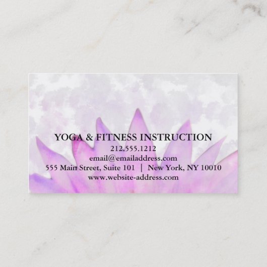 マンダラロータスカスタマイズヨガインストラクター 名刺 (裏面)