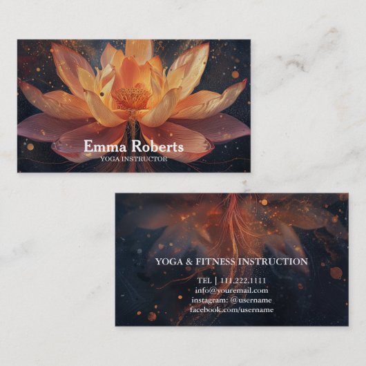マンダラロータスカスタマイズヨガインストラクター 名刺 (正面/裏面)