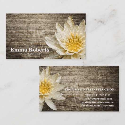 マンダラロータスカスタマイズ木製ヨガインストラクター 名刺 (正面/裏面)
