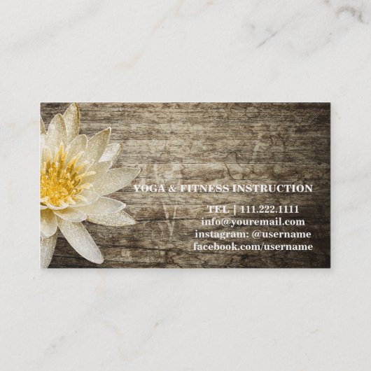 マンダラロータスカスタマイズ木製ヨガインストラクター 名刺 (裏面)