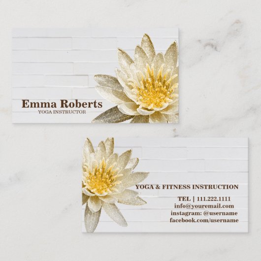 マンダラロータスカスタマイズ木製ヨガインストラクターB 名刺 (正面/裏面)