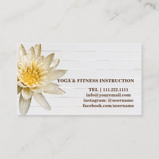 マンダラロータスカスタマイズ木製ヨガインストラクターB 名刺 (裏面)