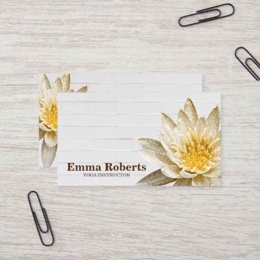 マンダラロータスカスタマイズ木製ヨガインストラクターB 名刺 (正面/裏面インサイチュ)