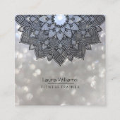 マンダラロータスフラワーヨガインストラクターホリスティック スクエア名刺 (正面)