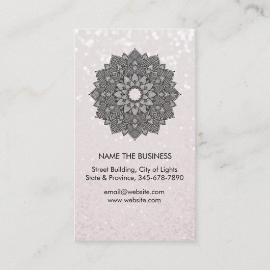 マンダラロータスフラワーヨガピンクホリスティックインストラクター 名刺 (裏面)