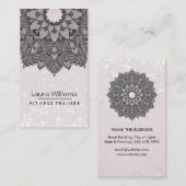 マンダラロータスフラワーヨガピンクホリスティックインストラクター 名刺 (正面/裏面)