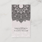 マンダラロータスフラワーヨガピンクホリスティックインストラクター 名刺 (正面)