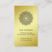 マンダラロータスフラワーヨガブラック金ゴールドクリーン 名刺 (裏面)