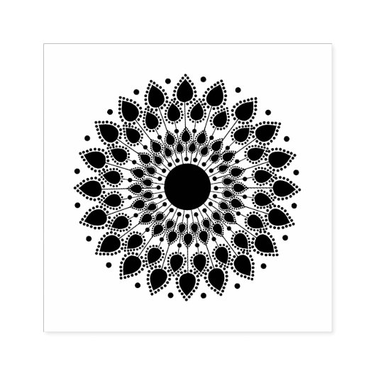 マンダラロータスフラワー ラバースタンプ (インプリント)