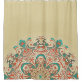 マンダラ万華鏡のように千変万化するパターンモザイク – シャワーカーテン (正面)