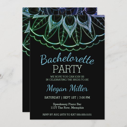 マンダラ人気があるバチェロレッテ招待状 招待状 (正面/裏面)