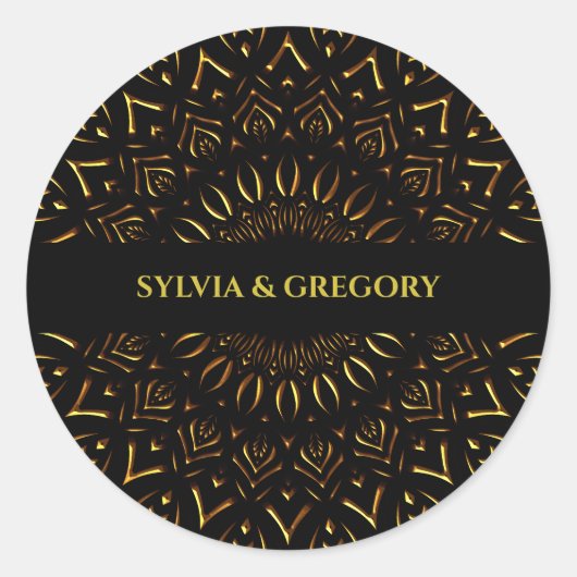 マンダラ伝統的クラシックエレガントラグジュアリー結婚ズ ラウンドシール (正面)