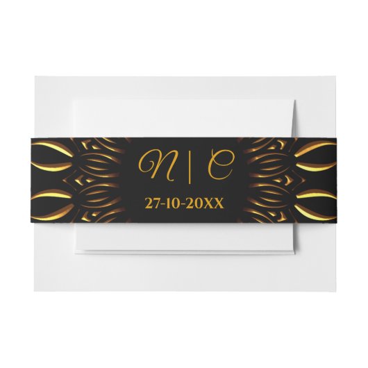 マンダラ伝統的クラシックエレガントラグジュアリー結婚ズ 招待状ベリーバンド (正面例)