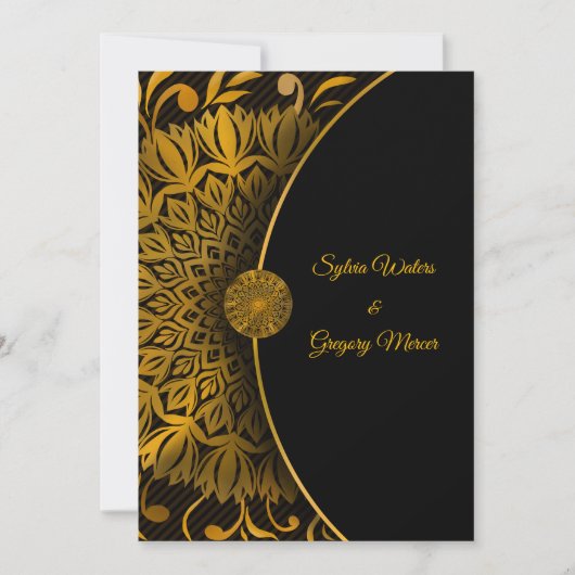 マンダラ伝統的クラシックエレガントラグジュアリー結婚ズ 招待状 (正面)