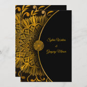 マンダラ伝統的クラシックエレガントラグジュアリー結婚ズ 招待状 (正面/裏面)