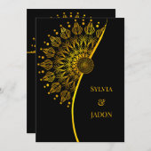 マンダラ伝統的クラシックエレガントラグジュアリー結婚ズ 招待状 (正面/裏面)