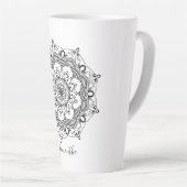 マンダラ名前をカスタムする カフェラテマグ (右アングル)