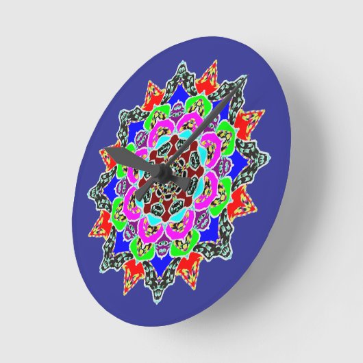 マンダラ壁時計、8"円形アクリル ラウンド壁時計 (傾斜)