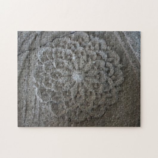 マンダラ彫刻された石の写真パズルとギフトボックス ジグソーパズル (横)