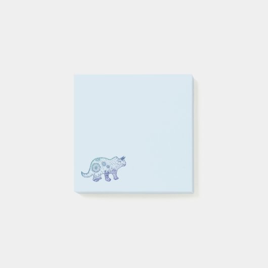 マンダラ恐竜アートPost-it®ノート ポストイット (正面)