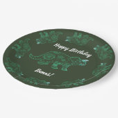 マンダラ恐竜、男の子の誕生日パーティー紙プレート ペーパープレート (アングル)