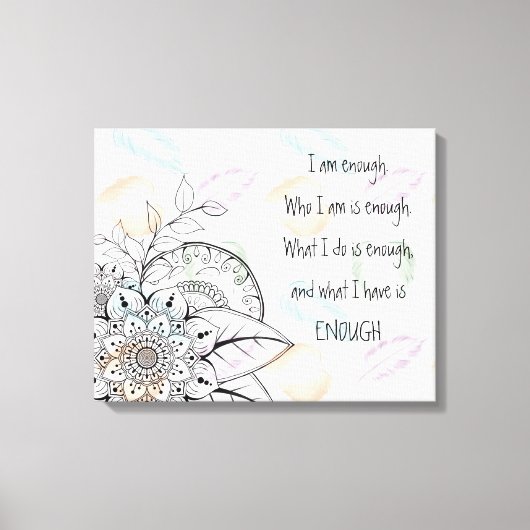 マンダラ感動的引用文ウォールアートキャンバス キャンバスプリント (正面)