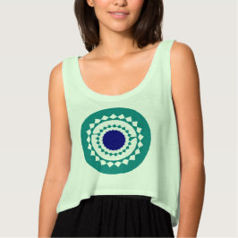 マンダラ柄クロップトップ Tシャツ