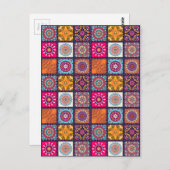 マンダラ柄 カラフル モロッコ ポストカード (正面/裏面)