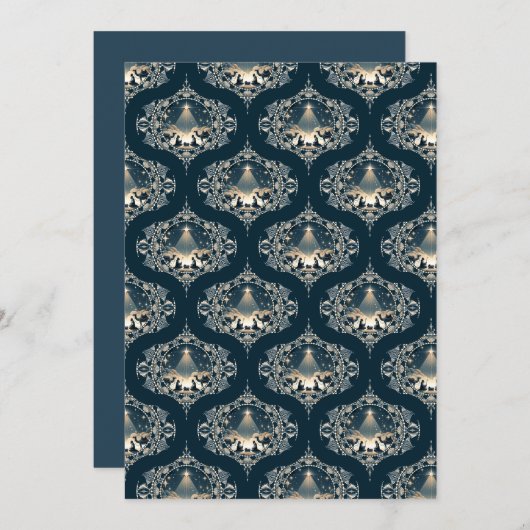 マンダラ疑問に思ミッドセンチュリーオギーの印刷可能星 招待状 (正面/裏面)