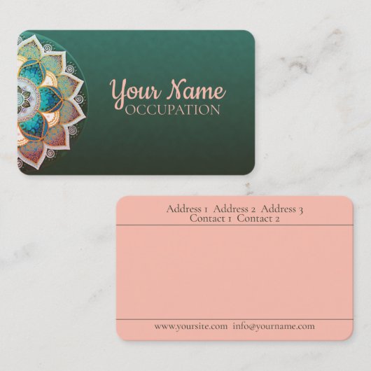 マンダラ白熱［赤熱］光を放つー – 名刺 (正面/裏面)