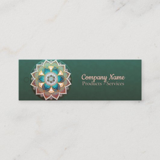 マンダラ白熱［赤熱］光を放つ – 名刺、価格ラベル スキニー名刺 (正面)