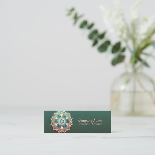 マンダラ白熱［赤熱］光を放つ – 名刺、価格ラベル スキニー名刺 (スタンド正面)