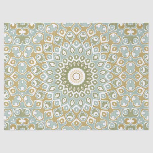 マンダラ素朴万華鏡のように千変万化するパターンメダリオンフラワー 薄葉紙 (正面)