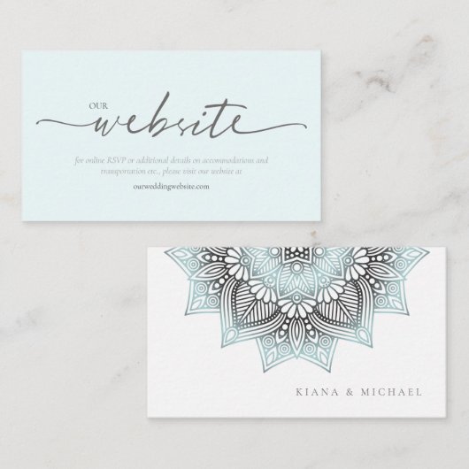 マンダラ結婚レースのウェブサイトLt. Blue ID968 エンクロージャーカード (正面/裏面)