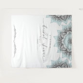 マンダラ結婚レースブライダルシャワーLt. Blue ID968 タペストリー (正面(横))