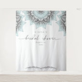 マンダラ結婚レースブライダルシャワーLt. Blue ID968 タペストリー (正面)